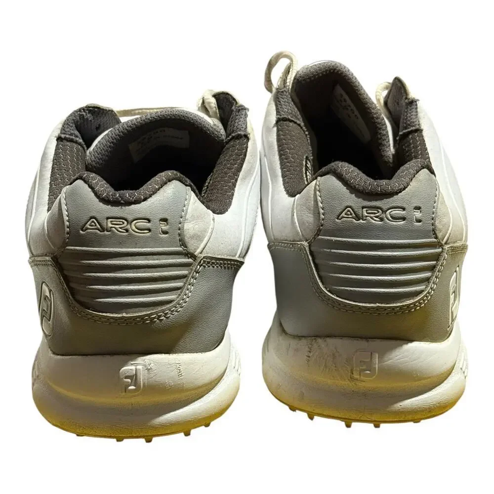 FootJoy ARC SL White Gray Men's Size 9M Golf Shoes Spikeless Leather Comfort